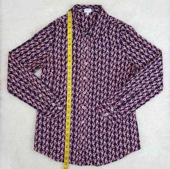 Crown & Ivy Lobster Crawfish Print Shirt Top Sz S - Picture 2 of 8